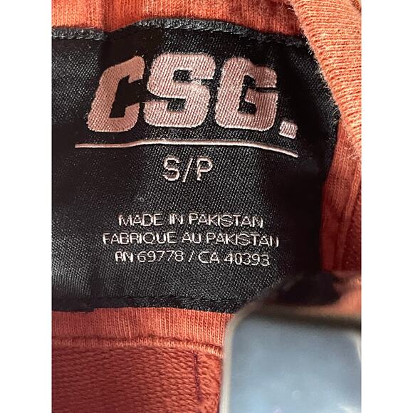 CSG deep rust oversized pullover top tunic reform line raw hem Sz S - Picture 4 of 5